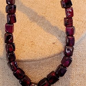 NATURAL GEMSTONES RHODOLITE RED GARNET 16" LONG